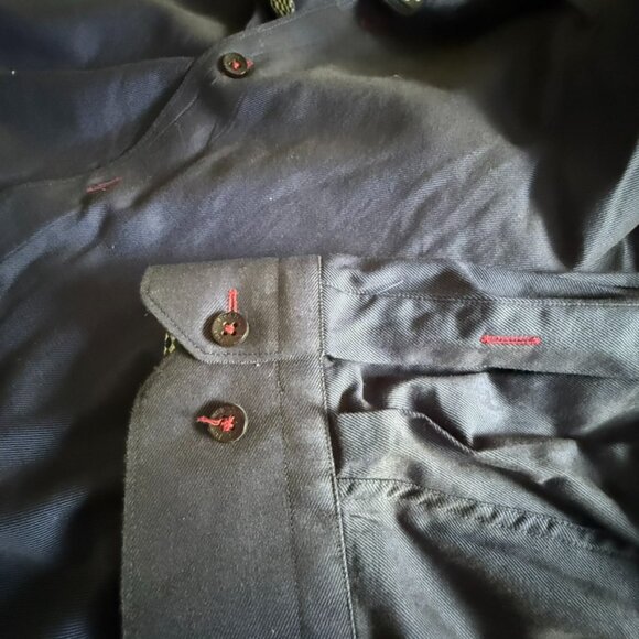 Jared Lang Men's Navy Dress Shirt with Contrast Trim - Picture 3 of 7